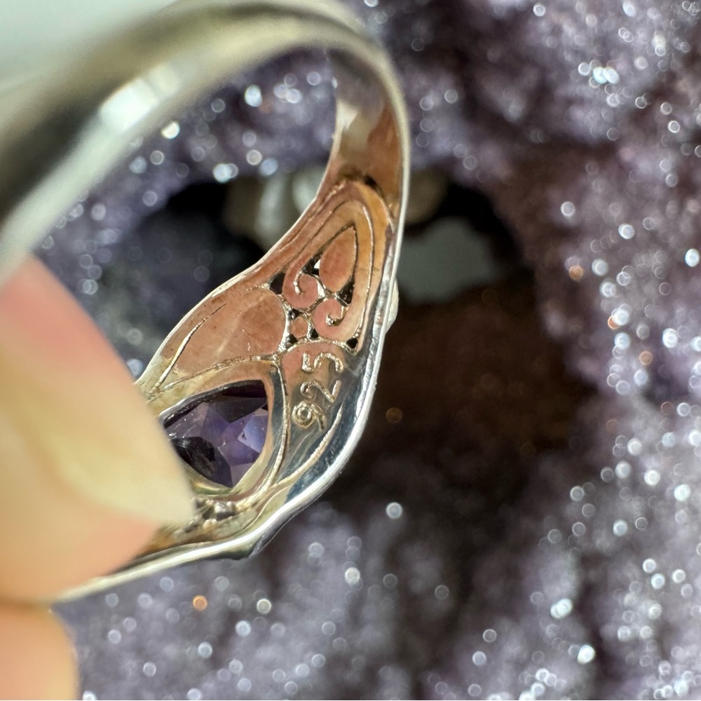 Amethyst & Cz Statement Ring - image 7